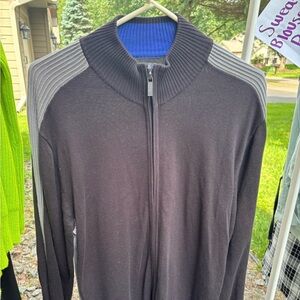 Kenneth Cole Reaction Black and Gray Cardigan Sweater